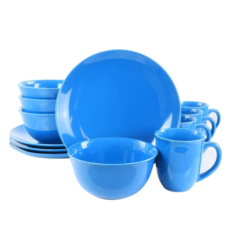 GBS Mercer 12 Piece Blue Stoneware Dinnerware Set