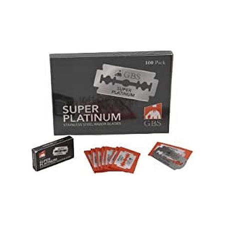 GBS Platinum Stainless Steel Double Razor Shaving Blades for Shaving (Count of 100) Men
