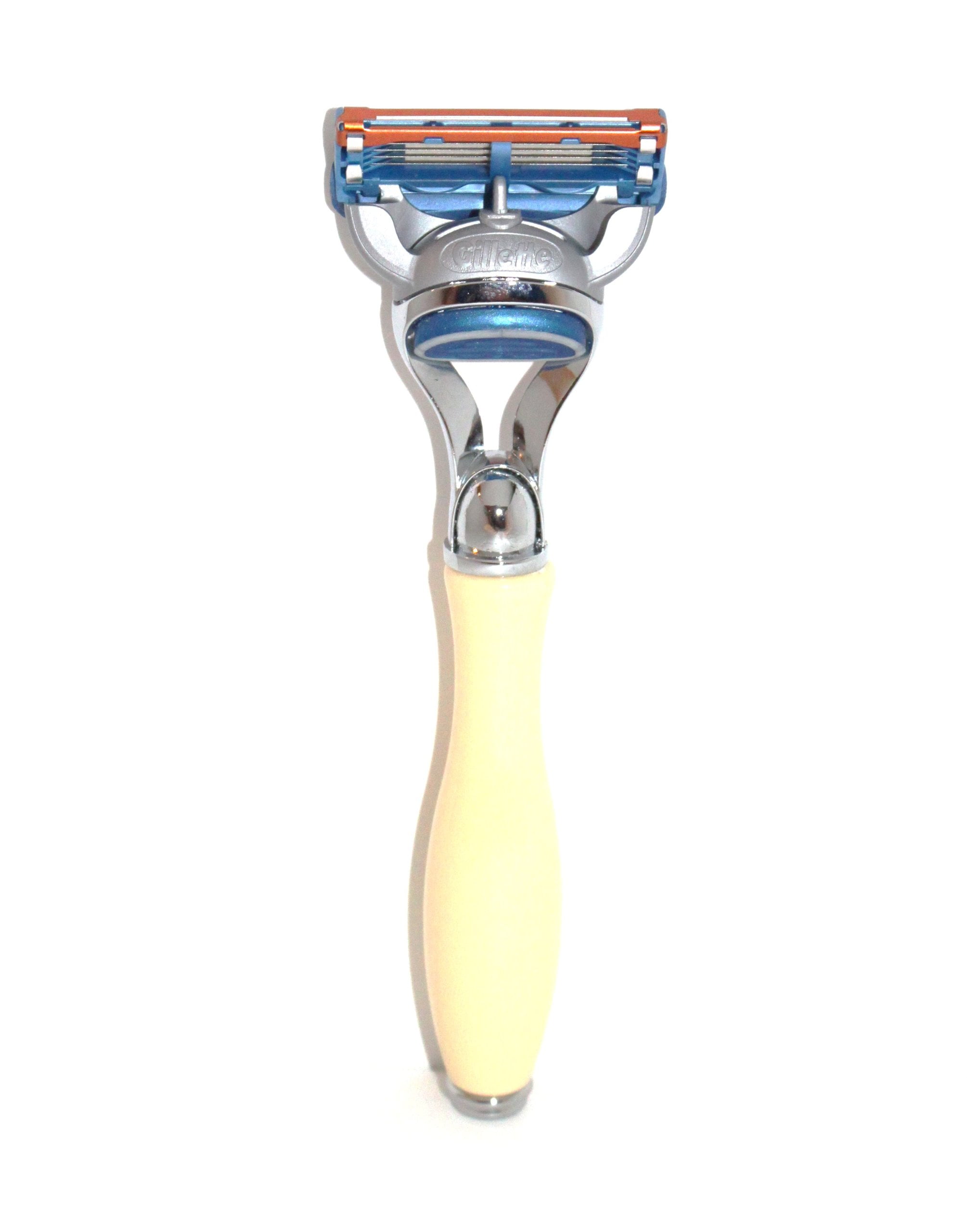GBS Precision Razor -5 Blade technology Style, Comfortable Shaving Grooming Tool for men, women 1 (GBS Precision Razor Classic Ivory Style, 1 Head Blade Included)