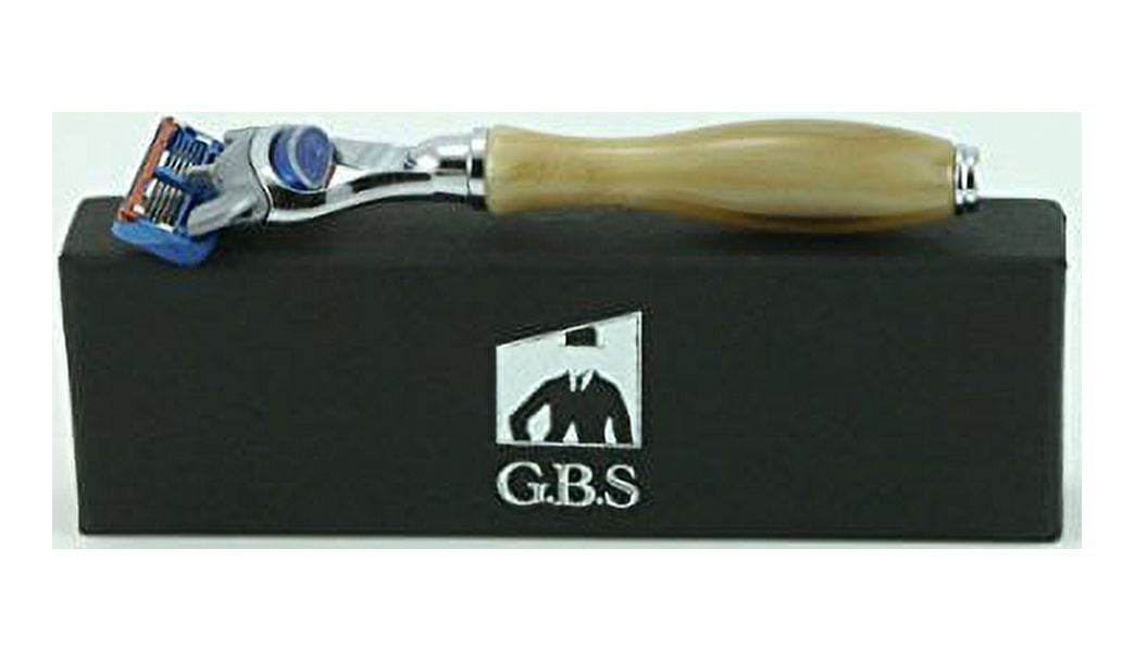 GBS Premium Horn Chrome Handle 5-Blade Safety Shaving Razor for Men