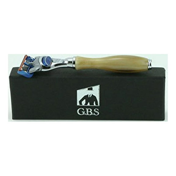 GBS Premium Horn Chrome Handle 5-Blade Safety Shaving Razor for Men