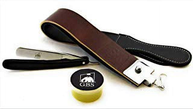 GBS Shave Ready Black Wood Finish Scales Straight Razor - Comes with Shaving Strop and Paste - Vintage Straight Razor, Solid Straight Razor Shaver - Best Gift for Men