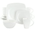 thumbnail image 1 of GBS Soho Lounge 16 Piece Square Fine Ceramic Dinnerware Set in White, 1 of 3