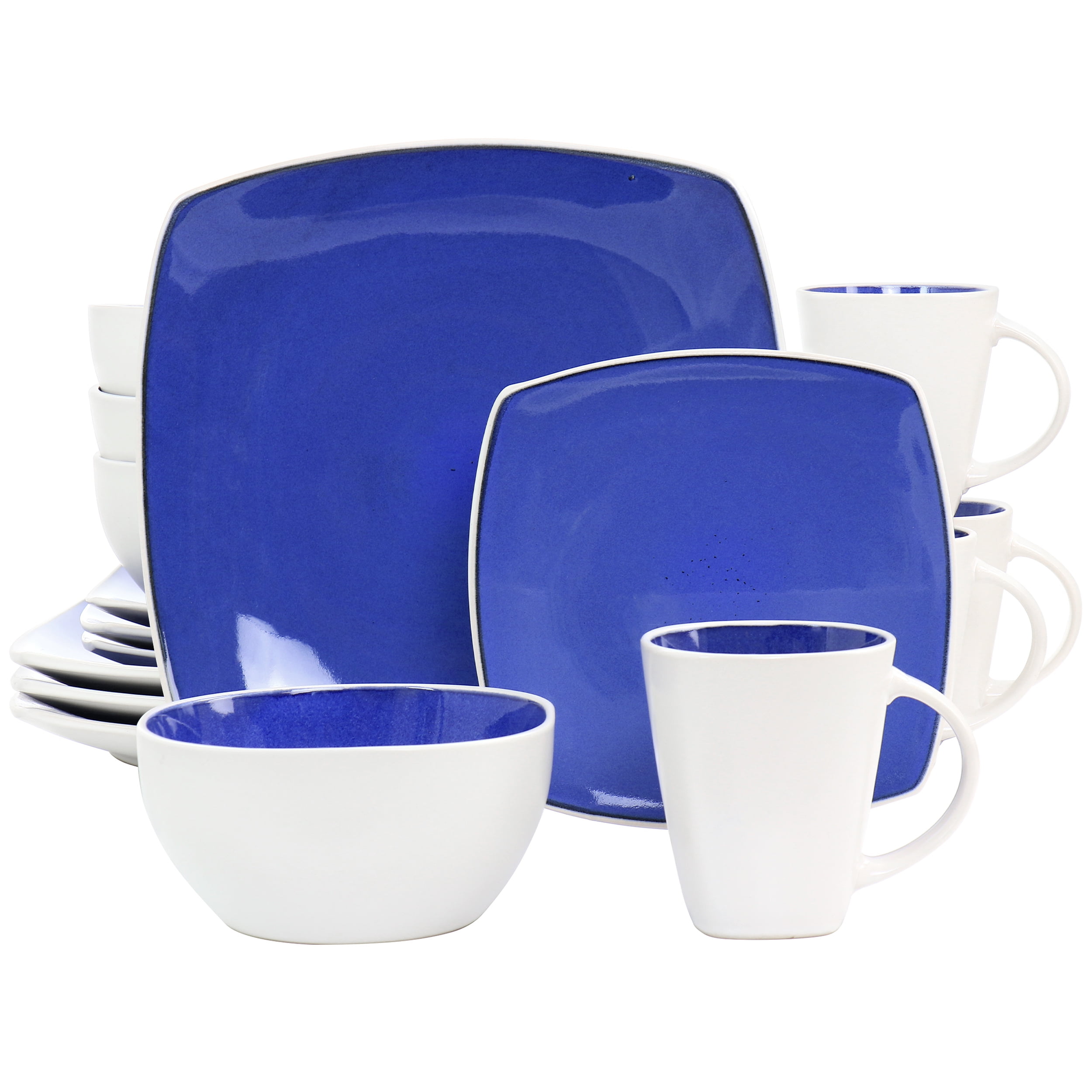 GBS Soho Lounge 16 Piece Stoneware Dinnerware Set in Cobalt