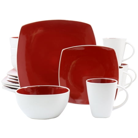 GBS Soho Lounge 16 Piece Stoneware Dinnerware Set in Red