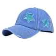 thumbnail image 1 of GBSYEWXS Baseball Cap For Men Trendy Star Embroidery Blue Hat All-Season, 1 of 3