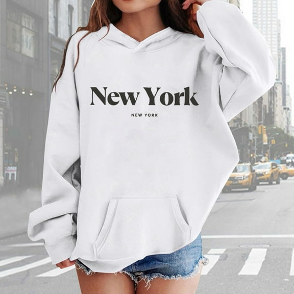 GBSYEWXS Big Girls Hoodies Long Sleeve Hooded Letter Print Sweatshirt Trendy Casual Tops Size 11-12 Years White
