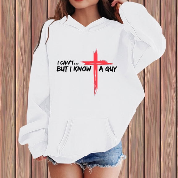 GBSYEWXS Big Girls Sweatshirt Size 13-14 Years Long Sleeve Letter Print Hoodies Trendy Casual Tops White