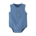 thumbnail image 1 of GBSYEWXS Bodysuit For Baby Boys Crew Neck Sleeveless Newborn Infant Clothes Soft Romper Blue 9-12 Months, 1 of 2
