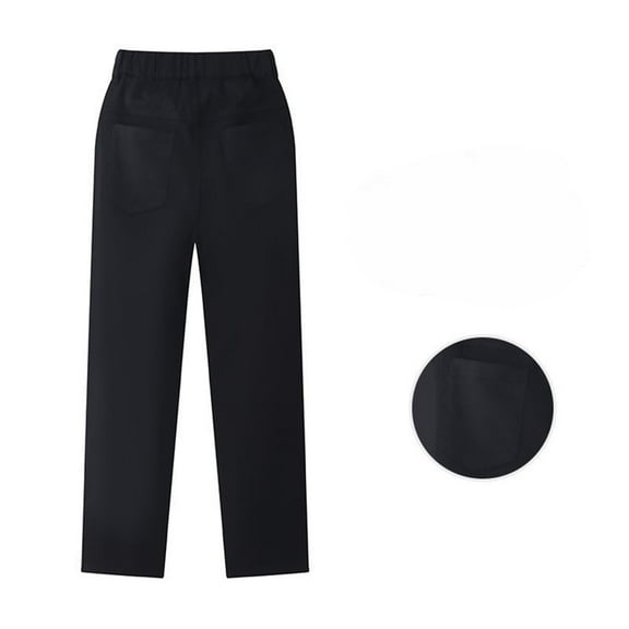 GBSYEWXS Boys School Pants Casual Dress Trousers Elastic Waist Comfortable Kids Pants For Teenagers Durable Stretchable Long Pants For Daily Wear Black Size 5-6 Years
