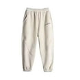 thumbnail image 1 of GBSYEWXS Boys Winter Pants Drawstring Elastic Sweatpants Joggers Fleece Fashion Sweatpants For Kids Beige Size 10-11 Years, 1 of 4