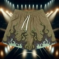 thumbnail image 1 of GBSYEWXS Casual Shorts Men Daily Wear Drawstring Elastic Fire Print Fashion Brown Shorts, 1 of 3