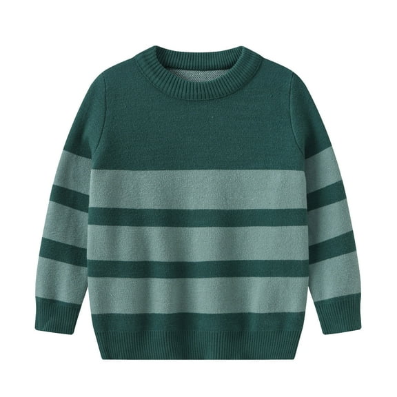 GBSYEWXS Child Boys Sweater Casual Long Sleeve Comfortable Trendy Green Pullover Sweater Size 7-8 Years