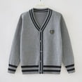 thumbnail image 1 of GBSYEWXS Child Boys Sweater Casual Long Sleeve School Uniform Comfortable Grey Varsity Sweater Size 5-6 Years, 1 of 7