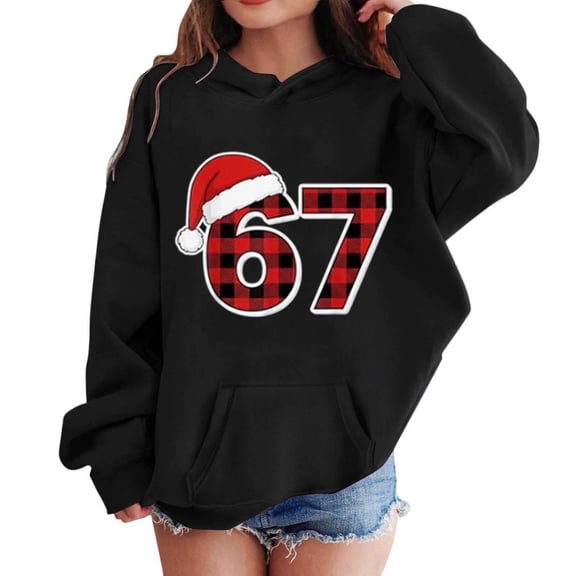 GBSYEWXS Child Girls Tee Hooded Long Sleeve Number Print Soft T-Shirts Elegant Black Tops Size 3-4 Years