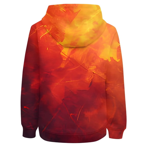 GBSYEWXS Child Hoodie For Little Boys Long Sleeve Gradient Stretch Orange Hoodies