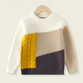 thumbnail image 1 of GBSYEWXS Child Little Boys Sweaters Crew Neck Long Sleeve Striped Print Fashion Knit Outwear Coffee Sweater Size 8-10 Years, 1 of 3