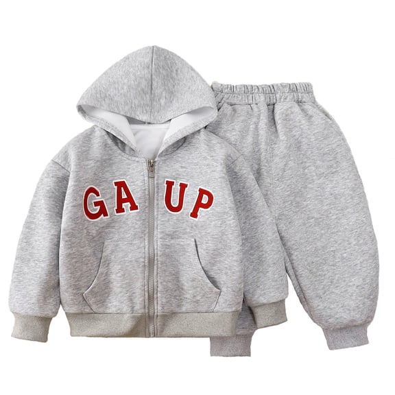 GBSYEWXS Child Outfits Sets For Little Girls Size 3-4 T Athleisure Outdoor Sweatshirt Pant Letter Print Long Sleeve Outfit Set Grey