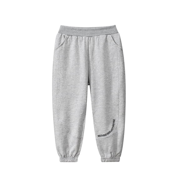 GBSYEWXS Childred Little Girls Trousers Letter Print Joggers Athletics Sweatpants Straight-Leg Elastic Waist Grey Pants Size 4-5 Years