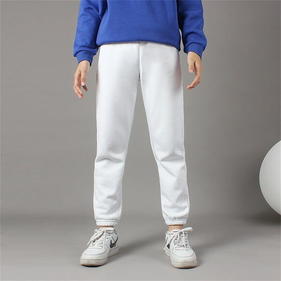 GBSYEWXS Childred Little Girls Trousers Size 4-5 Years Joggers Warm Elastic Waist White Pants