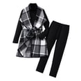 thumbnail image 1 of GBSYEWXS Children Girls Outfits Sets Long Sleeve Plaid Print Winter Top Pant Comfortable 2Pc Outfit Set Multicolour Size 11-12 Years, 1 of 7