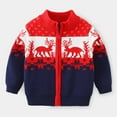 thumbnail image 1 of GBSYEWXS Christmas Child Boys Sweater Size 3-4 Years Relaxed Fit Cartoon Print Crew Neck Zip-Up Sweater Child, 1 of 7