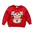 thumbnail image 1 of GBSYEWXS Christmas Child Sweaters For Little Girls Size 3-4 T Crew Neck Long Sleeve Pullover Winter Fashion Red Sweaters, 1 of 9