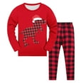 thumbnail image 1 of GBSYEWXS Christmas Knitted Size 4-5 Years Long Sleeve Daily Wear Sweatshirt Pants Dinosaur Print Crew Neck Red Outfits Sets, 1 of 8