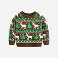 thumbnail image 1 of GBSYEWXS Christmas Sweater For Boys Kids Size 3-4 Years Daily Wear Cartoon Print Crew Neck Pullover Sweater Child, 1 of 5