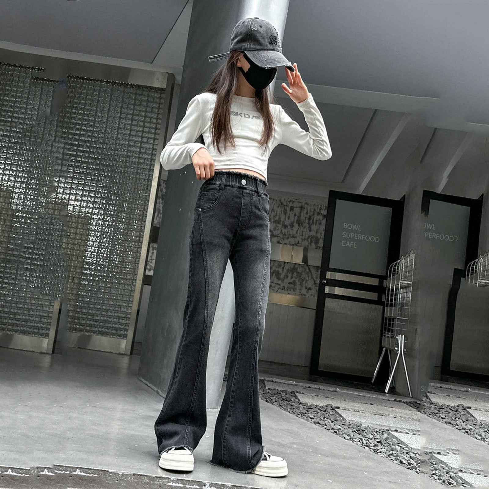 GBSYEWXS Denim Pants For Girls Kids Size 6-7 Years Relaxed Fit