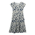 thumbnail image 1 of GBSYEWXS Dress For Girls Trendy Fruit Print Sleeveless Crew Neck Blue Dresses Size 8-9 Years, 1 of 3