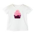 thumbnail image 1 of GBSYEWXS Girls Casual T Shirts Tops Kids Toddler Baby Girls Toddler Kids Boys Solid Color Basic Short Sleeve Girls White Stereo Rose Summer Top Sequin Pot Shape Size 6-7 Years, 1 of 9