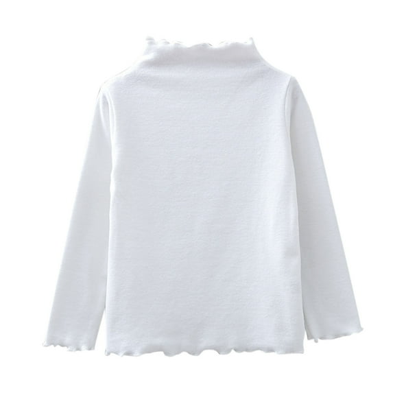 GBSYEWXS Girls' Baby Fashion Tees Tops Toddler Kids Girls Long Sleeve Basic Inside T Shirt Tees Shirt Top Solid Color Cloths Ideal For School Fun Events For 6-7 Years