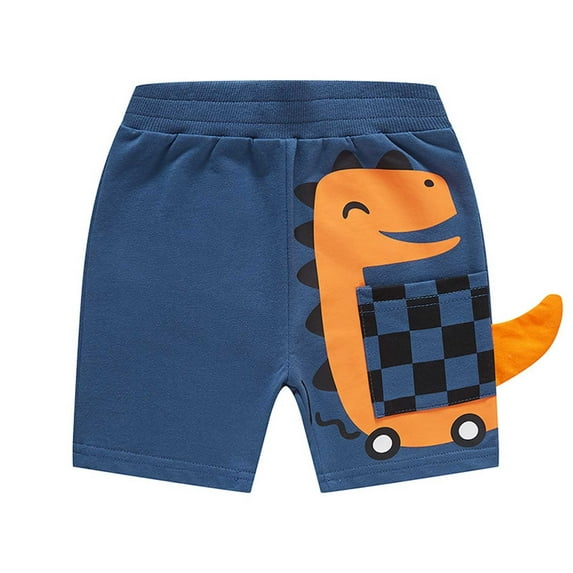 GBSYEWXS Half Pant For Girls Kids Size 3-4 Years Dinosaur Print Elastic Waist Walkshorts Cute Soft Sky Blue Shorts
