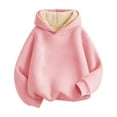 thumbnail image 1 of GBSYEWXS Hoodies For Big Boys Teen Cushy Hooded Solid Color Tops No Fleece Pink Sweatshirt Size 11-12 Years, 1 of 8