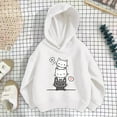 thumbnail image 1 of GBSYEWXS Hoodies For Girls Daily Wear Cat Print Casual Tops Hooded Outdoor Light Gray Sweatshirt Size 5-6 Years, 1 of 3