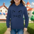 thumbnail image 1 of GBSYEWXS Hoodies For Girls Size 6-7 Years Long Sleeve Casual Hooded Comfortable Tops Cat Print Fall Navy Sweatshirt, 1 of 4