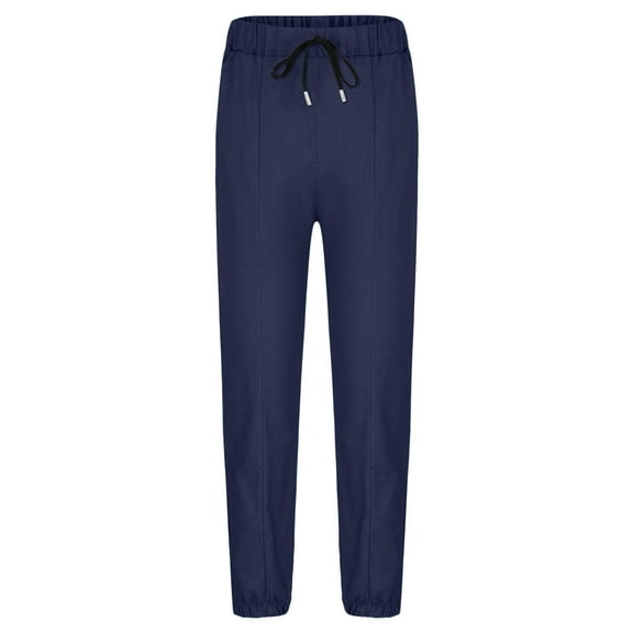 GBSYEWXS Jeans For Boys Kids Size 5-6 Years Relaxed Taper Ankle-Length Drawstring Waist Autumn 2025 Navy Trousers