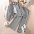 thumbnail image 1 of GBSYEWXS Kids Autumn Outfit sets for Girls Long Sleeve Shirt Wide Leg Pants Fashion 2Pc For Children Casual outfit sets Grey Size 6-7 Years, 1 of 3