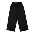 thumbnail image 1 of GBSYEWXS Kids Teen Girls Pants Straight 2025 Solid Color Drawstring Waist Relaxed Black Trousers Size 5 Years--6 Years, 1 of 9