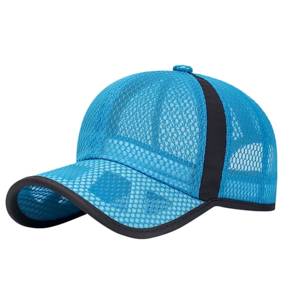GBSYEWXS Men Baseball Cap Casual All-Season Solid Color Mesh Hat Sky Blue