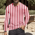 thumbnail image 1 of GBSYEWXS Men Sweatshirt Daily Wear Vertical Striped Print Long Sleeve Tops Red Gentleman Crew Neck Pullover Sweater, 1 of 4