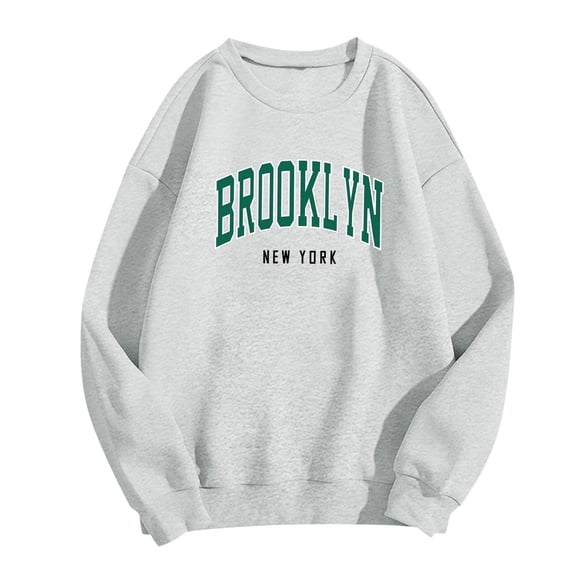 GBSYEWXS Men Sweatshirts Crew Neck Letter Print Long Sleeve Tops -Lined Everyday Wear Grey Pullover