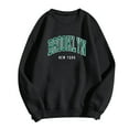 thumbnail image 1 of GBSYEWXS Men Sweatshirts Crew Neck Letter Print Long Sleeve Tops -Lined Fashion Black Pullover, 1 of 3