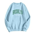 thumbnail image 1 of GBSYEWXS Men Sweatshirts Crew Neck Long Sleeve Light Blue Tops -Lined Everyday Wear Letter Print Pullover, 1 of 3