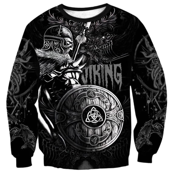 GBSYEWXS Men Sweatshirts Long Sleeve Crew Neck Tops Everyday Wear Printed Casual Pullover Black