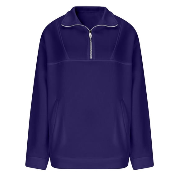 GBSYEWXS Men Sweatshirts Zip Neck Long Sleeve Purple Pullover Fashion Outdoor Activities Solid Color Tops