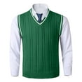 thumbnail image 1 of GBSYEWXS Men Vest Sweaters Fall Sleeveless V-Neck Pullover Solid Color Base Green Sweater, 1 of 8