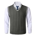 thumbnail image 1 of GBSYEWXS Men Vest Sweaters Trendy Sleeveless V-Neck Pullover Solid Color Stretch Grey Sweater, 1 of 7