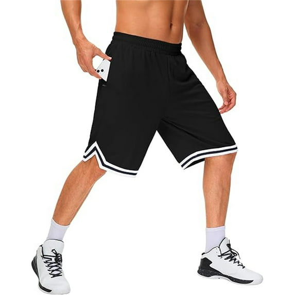 GBSYEWXS Mens Athletic Shorts Elastic Waist Solid Color Soft Fabric Loose Shorts Black